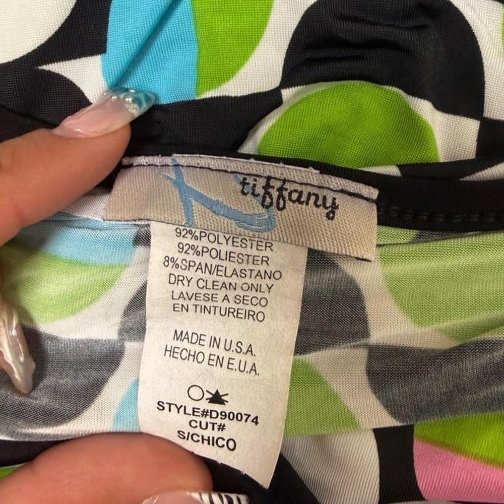 Y2K Tiffany halter dress with multicolored polkadots Size small - Picture 4 of 5